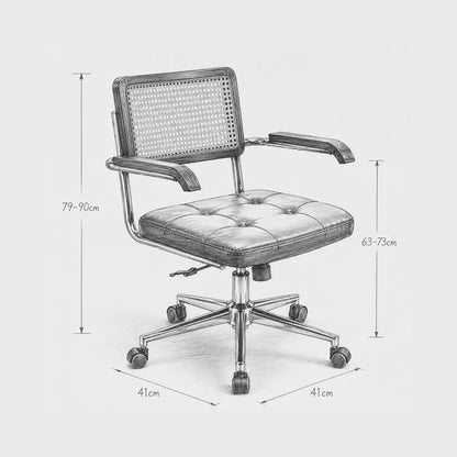 Chaise de bureau design Canna – dimensions 41x41cm, hauteur réglable 63-90cm, schéma