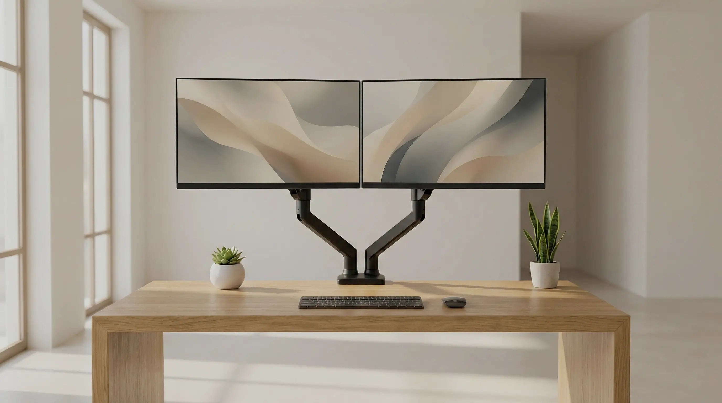 Double support écran pc - Bureau