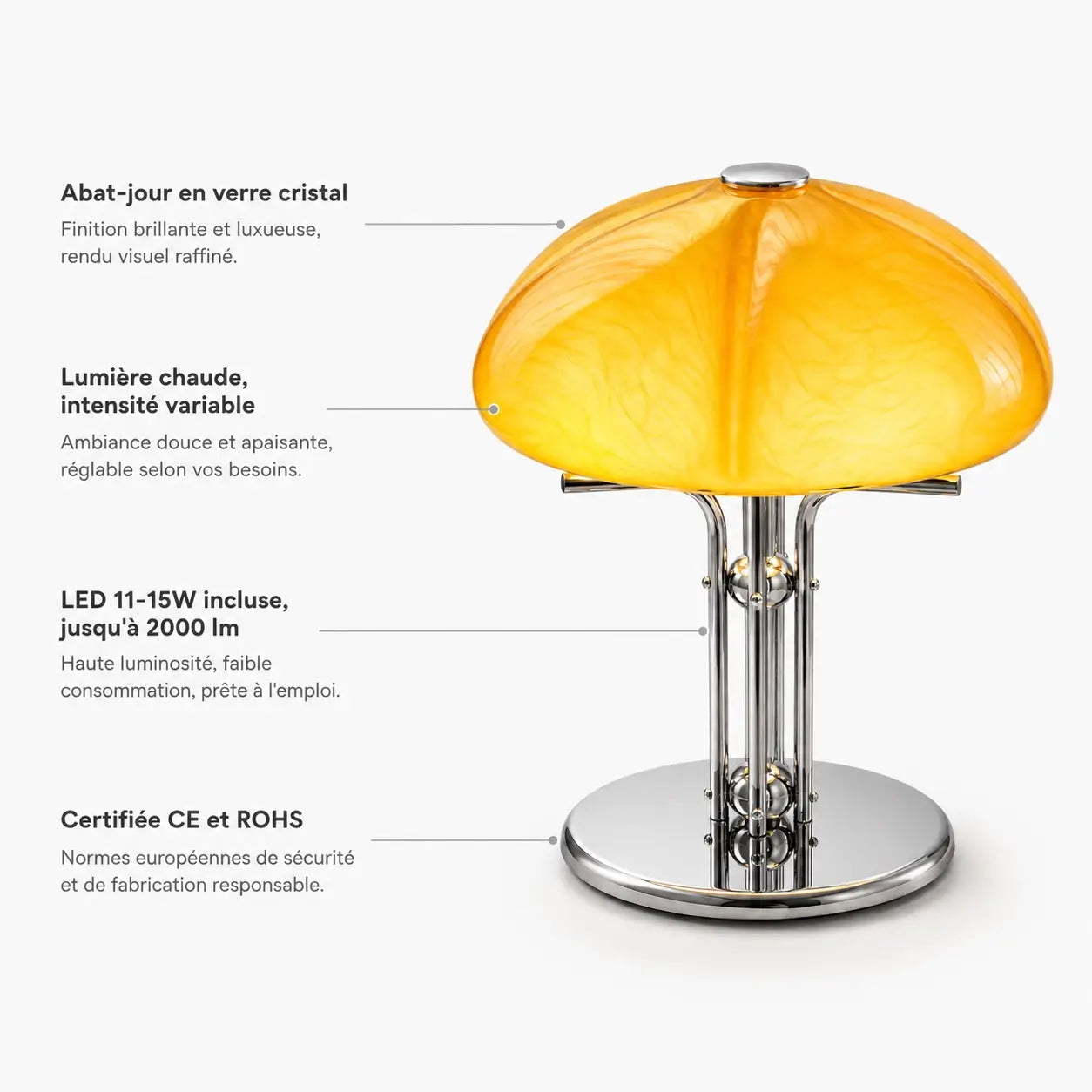 Lampe champignon cristal, sans fil | Nimbus