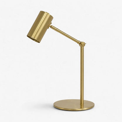 Lampe de bureau LED en métal doré à bras articulé, modèle Radius, sur fond clair