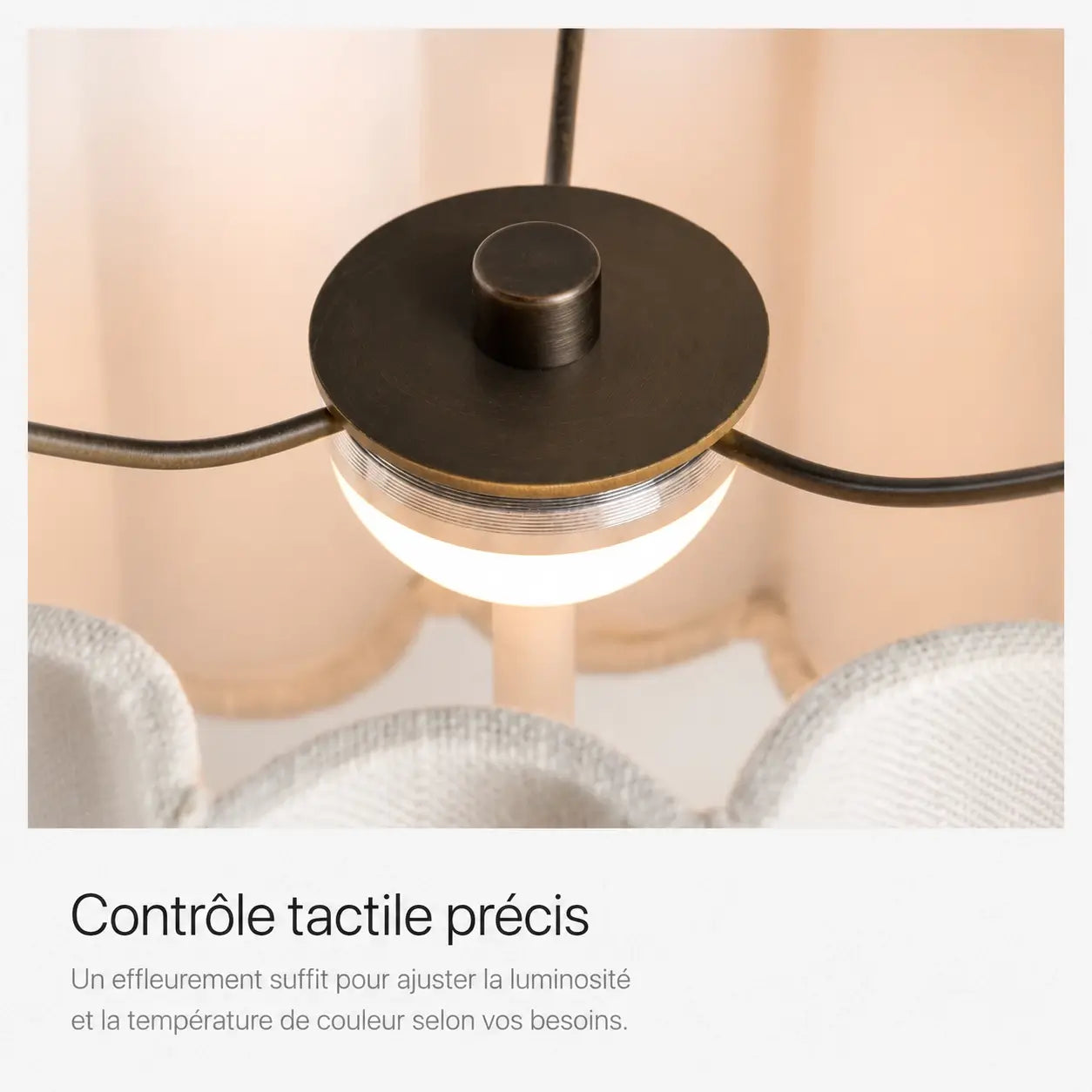 Interrupteur tactile de la lampe de bureau Sinus, réglage de la luminosité d'un simple effleurement