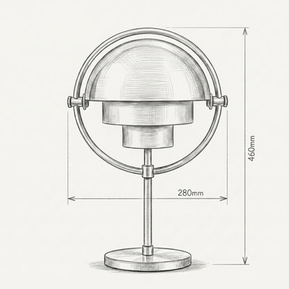 Lampe de bureau Solaria dimensions 280x460mm croquis technique
