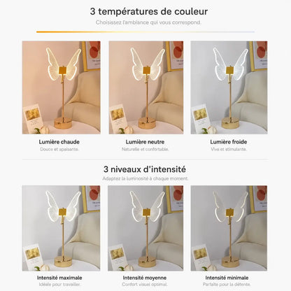 Lampe papillon acrylique doré | Aurea